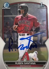 2023 Bowman Chrome Ruben Santana 1st Bowman Rookie Auto Signed BCP-42 DBacks GTP