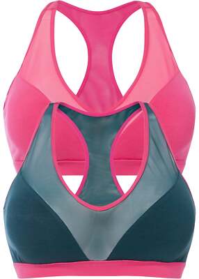 2er Pack Racerback Bustier mit Bio-Baumwolle Gr. 40/42 Petrolgrün Pinklady Neu