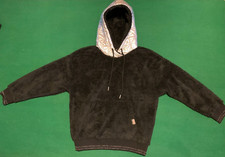 New Womens Medium UGG LOYRA SHERPA HOODIE METALLIC 1125872 BLACK/METALLIC SILVER