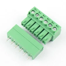 2Pcs 3.5mm 6 Pin Way Straight Screw Terminal Block Pluggable Plug Connector