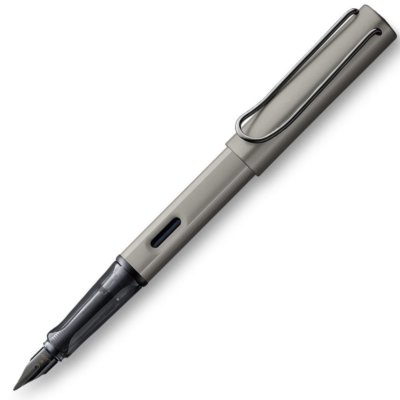 Lamy  Lx Fountain Pen  Aluminum Ruthenium  Broad Pt New In Box  057