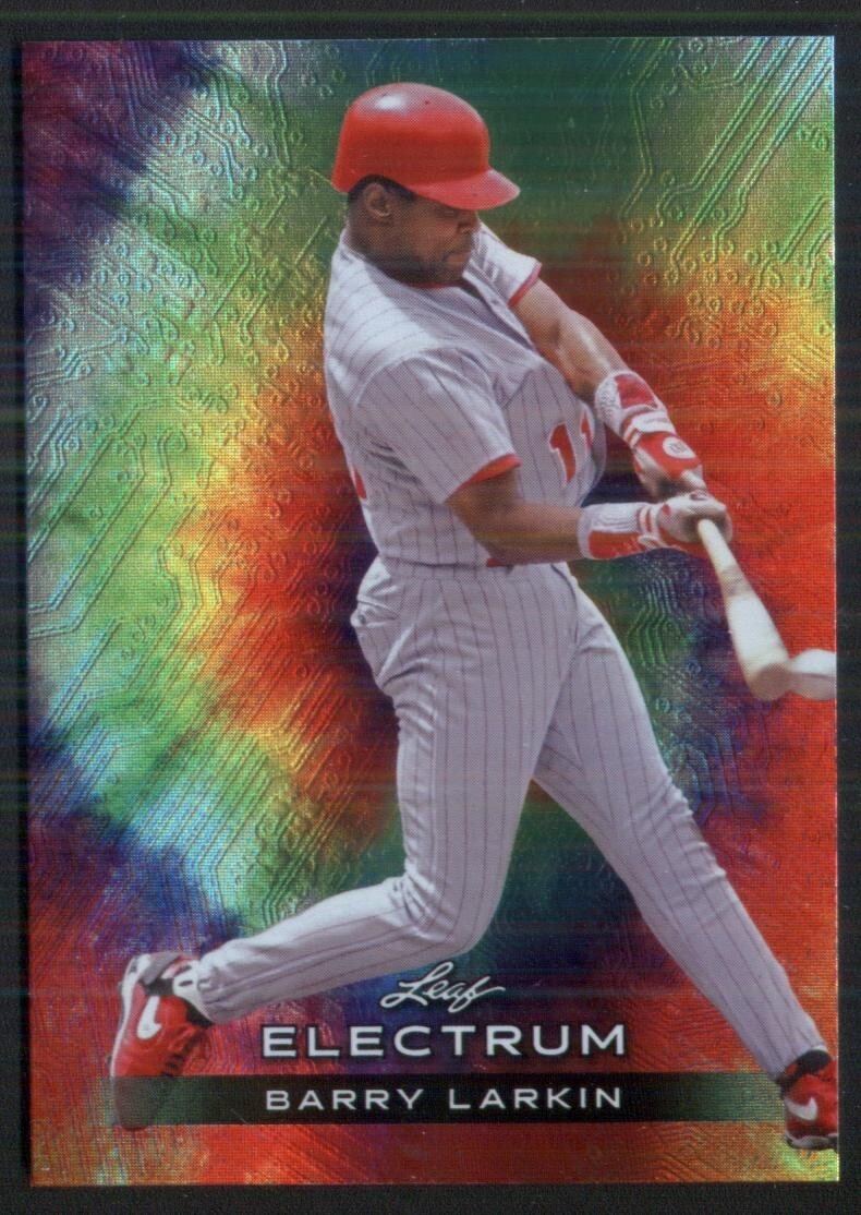 2024 Leaf Electrum #5 Barry Larkin Tie-Dye Silver Board #d/75 Reds HOF