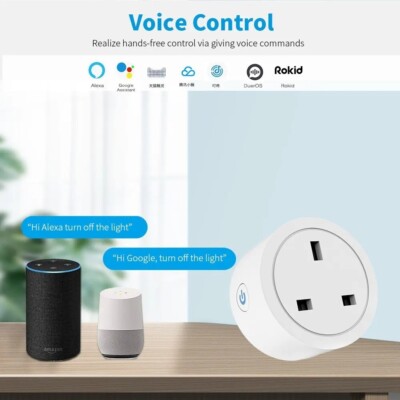 Mini Smart Steckdose mit Fernbedienung UK Stecker funktioniert mit Tuya Google Home Alexa