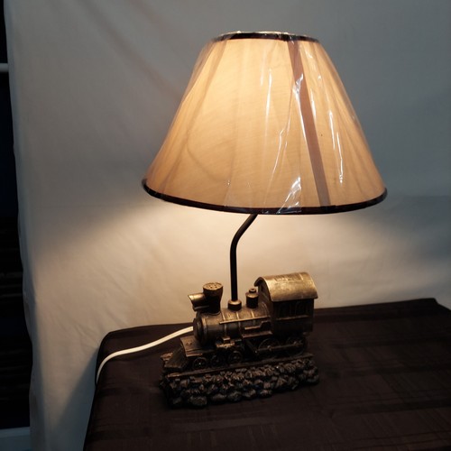 Light in the Tunnel Steam Engine Train Table Lamp with Shade 19"x13" - Picture 14 of 21