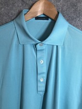 Turtleson Shirt Mens Large Blue Solid Short Sleeve Stretch Polo Golf Casual