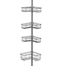 Tension Pole Corner Shower Caddy in Satin Nickel