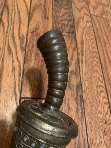 Antique Tibetan Metalwork Knife / Dagger - Horn Scabbard - Dragon Motif - Picture 5 of 5