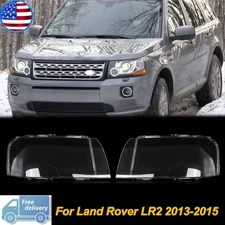 Pair Front Headlight Lampshade Covers Lens For Land Rover LR2 2013 2014 2015