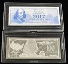 State Silver 2017 Ben Franklin $100 1 Troy Oz .999 Fine Silver w/ Case