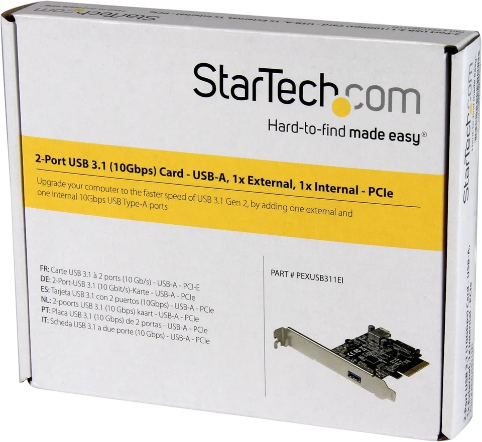 StarTech.com PEXUSB311EI 2 Port USB 3.1 (10 Gbps) Card, USB-A 1x External 1x Int - Image 2 of 4