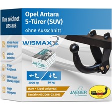 ANHÄNGERKUPPLUNG starr für Opel Antara ab 06 +13polig E-Satz ABE