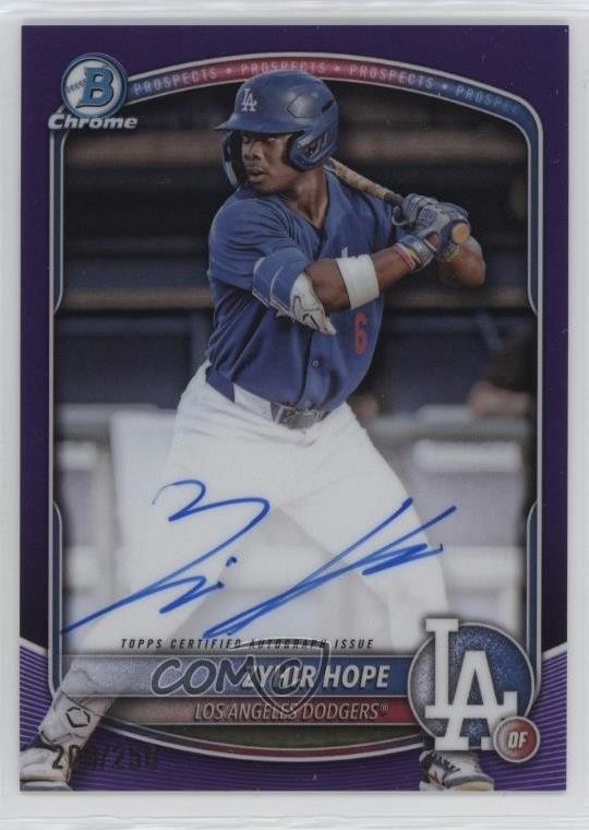 2025 Bowman Chrome Prospect Auto Purple Refractor /250 Zyhir Hope #CPA-ZH Auto