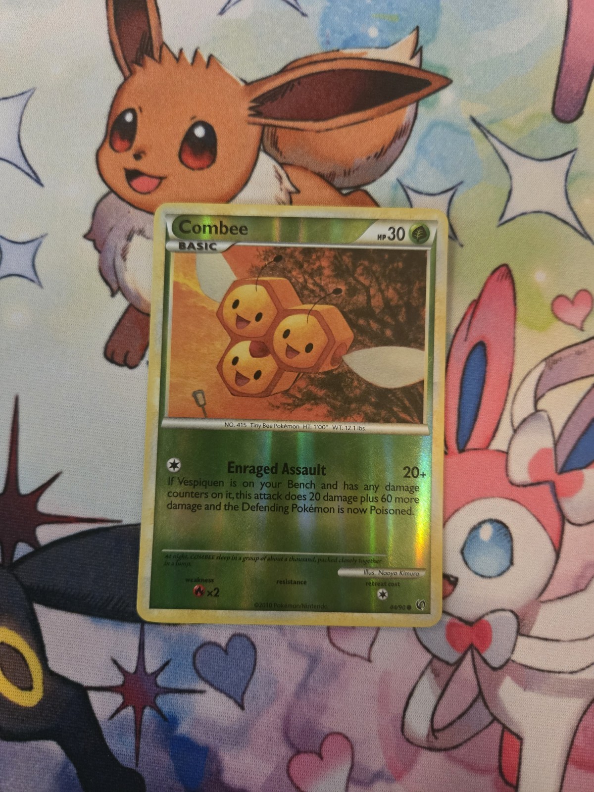 Combee 44/90 Reverse Holo HS Undaunted Pokémon Card
