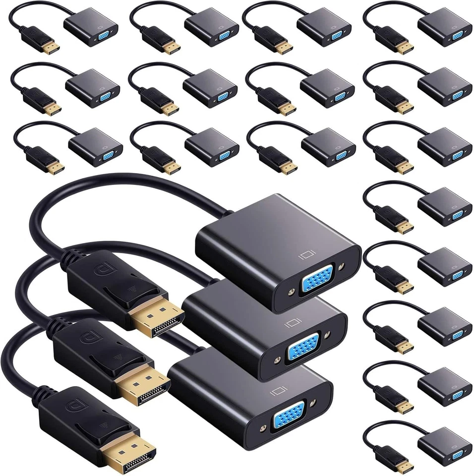 Versatile 20-Pack Gold Plated DisplayPort to VGA Adapters for Seamless Display - Image 3 of 4