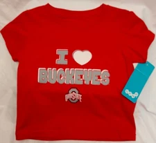 Ohio State Buckeyes Kids Size 2T Short Sleeve Red T-Shirt -  GEN2- I ❤️ BUCKEYES