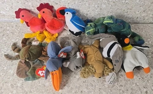 Vintage Lot of 11 Ty Teenie Beanie Babies Collection | Most w Tags, Some Not