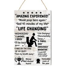 Rustic Bathroom Wooden Decor,Amazing Experience Would Poop Here Again Funny R...