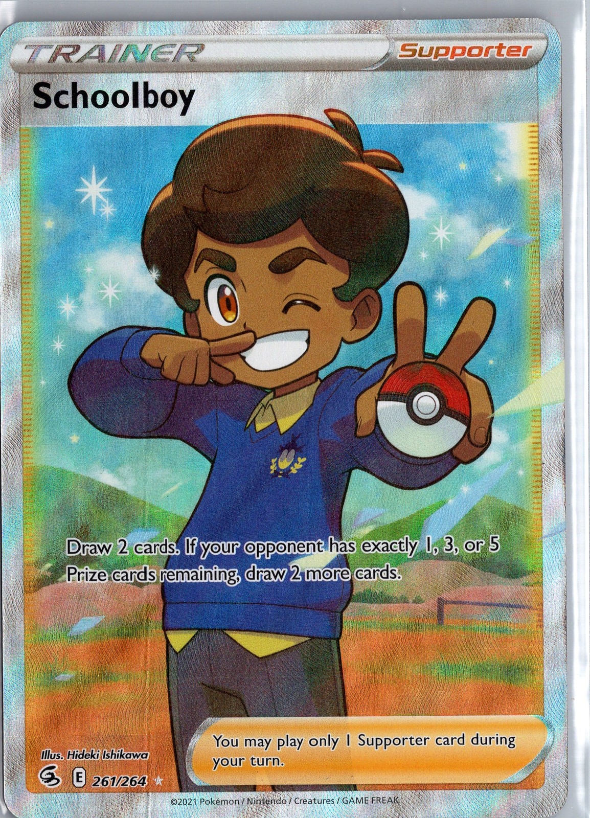 Schoolboy 261/264 Full Art Ultra Rare Evolving Skies Pokemon Card LP