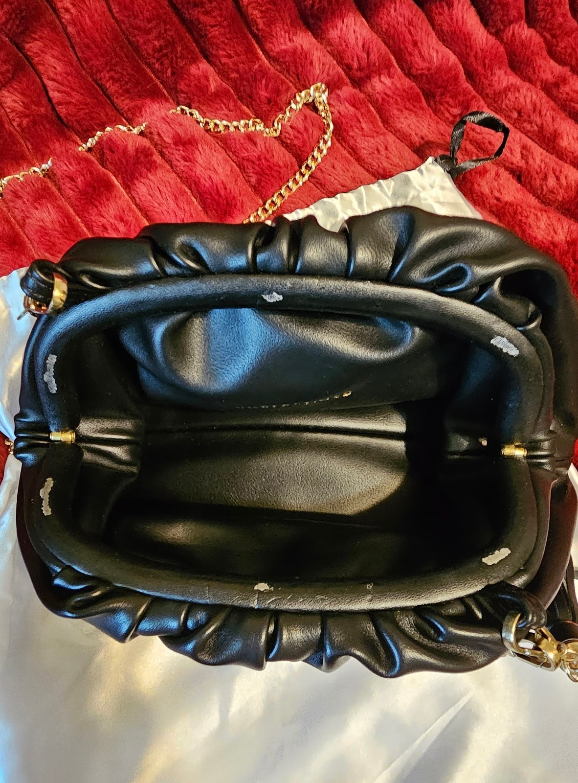 Understated Leather Black Gold Removable Chain Cr… - image 6