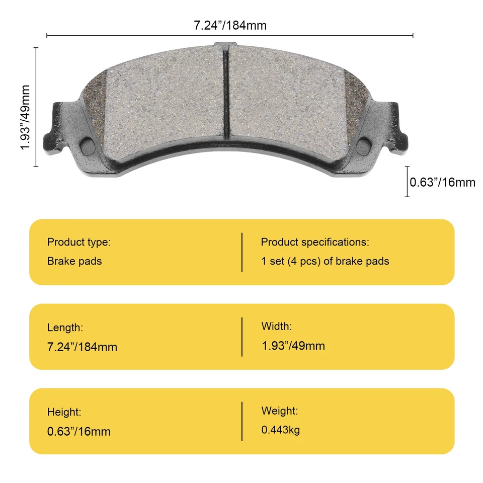 Pastillas de freno traseras de cerámica para Chevy Avalanche Silverado 1500 GMC Sierra 1500 Yukon Foto 3 de 3