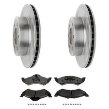For Dodge Durango 00-02 R-Line Plain Front Brake Kit w Semi-Metallic Pads