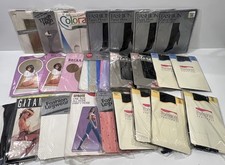 HUGE LOT 29 Pairs Vintage Pantyhose Knee Highs Nylon Mixed Colors Styles NOS NEW