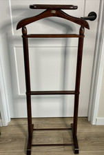 Nova Vintage Mahogany Suit Valet Stand Mid Century Modern Gentleman  s Butler