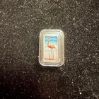 Pink Flamingo 1g .999 Silver Gold Silver Naples Proof Like Colorized Art Bar
