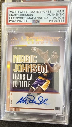 2021 Leaf Ultimate Sports Magic Johnson Autograph Psa 9 Numbered 23/30