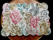 C&F Enterprises One Quilted Reversible Placemat “Delphina Reef” Sea Life, Coral