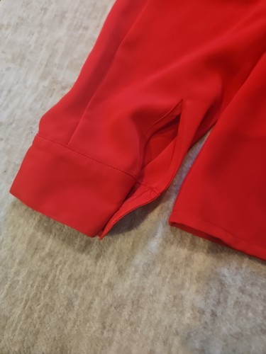 Vintage Claudia Richard Womens Size 14 Red Polyester Embroidered Blouse NEW - Picture 8 of 10