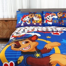 Paw Patrol 5 Pcs Soft  Cozy Full Bedding Set for Kids with Reversible Comforter