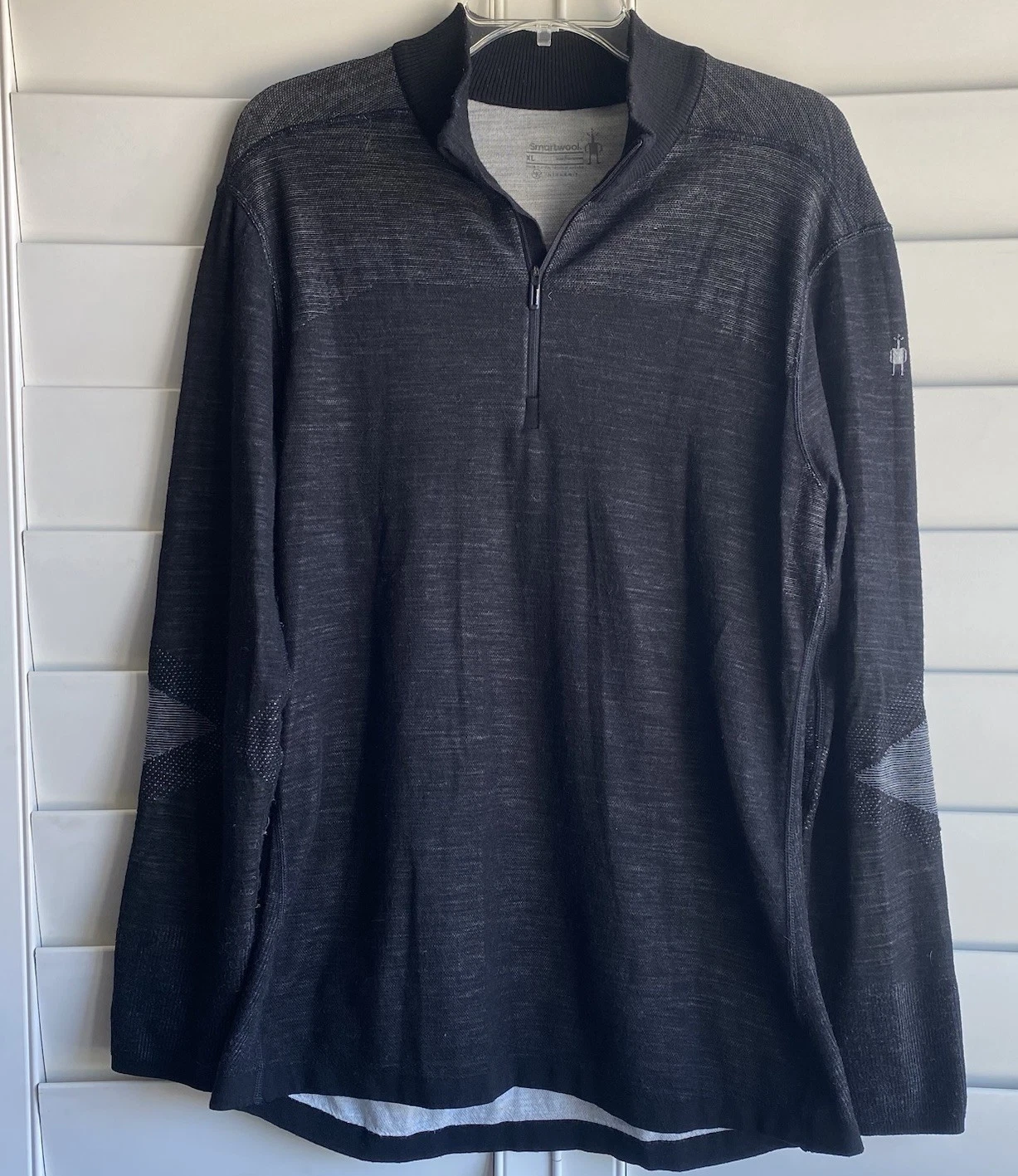 Smartwool Intraknit Thermal Merino Base Layer Quarter Zip Men's XL Black READ