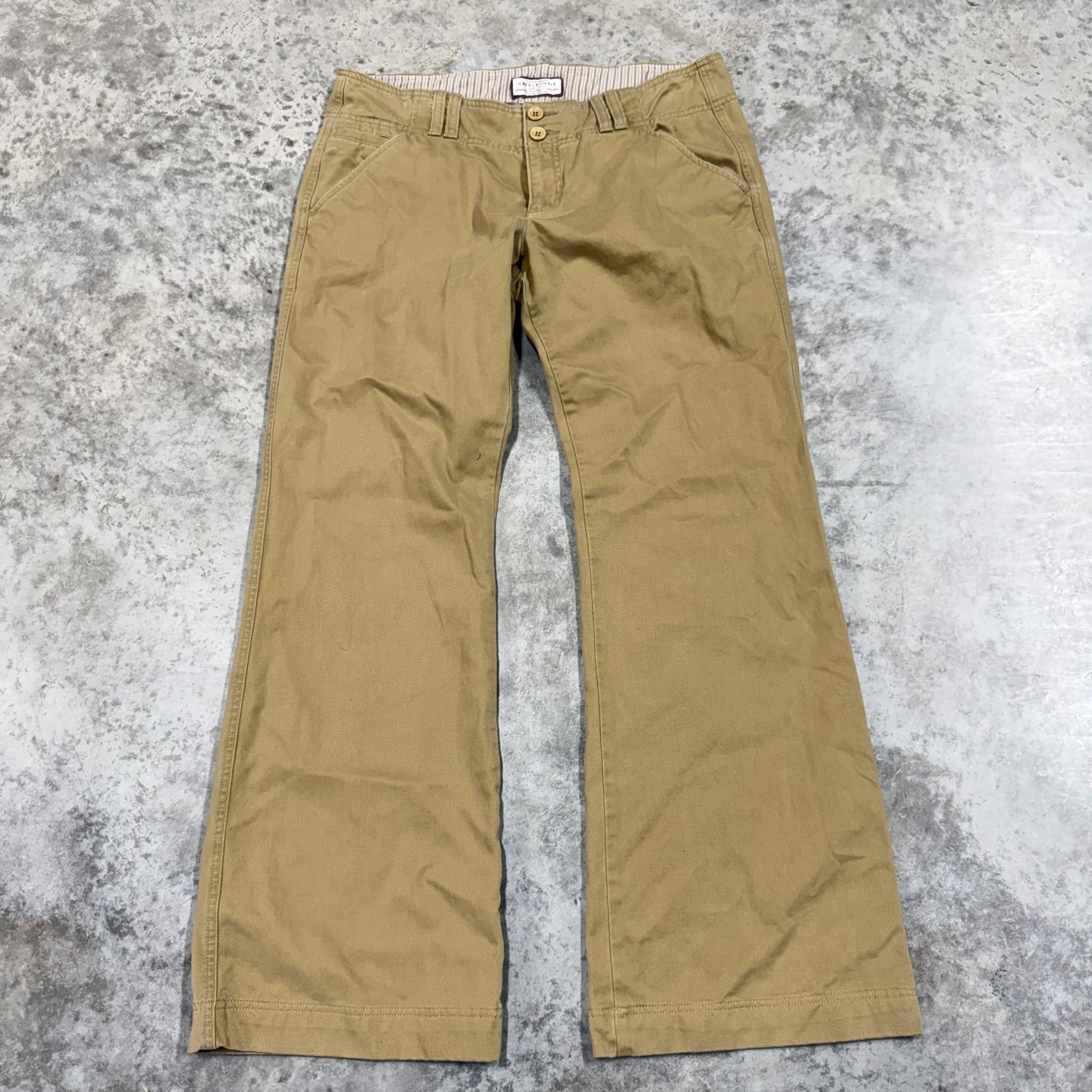 Abercrombie & Fitch Pants Womens 12R Beige Cotton flare y2k bell bottom