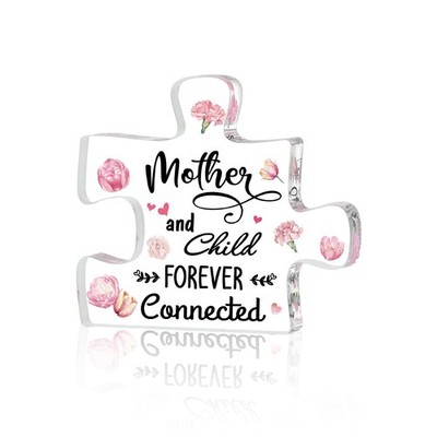 Smile Happy Mother's Day PuzzleShaped Acrylic Plaque, Mom and Child Forever C...