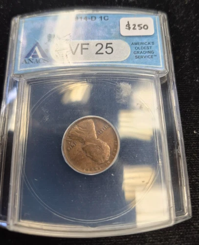 1914- D Lincoln Wheat Cent- ANACS VF 25
