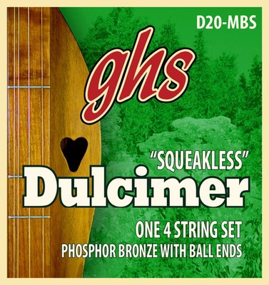 GHS D20-MBS Stainless Steel Ball End Dulcimer Strings; D Mixolydian, Squeakless