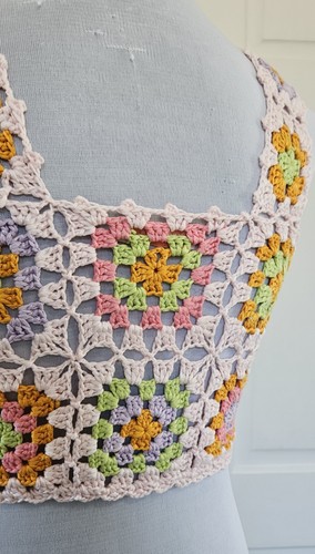 Ann Marie New Look Boho Hippy Festival Crochet Crop Top Size Medium - Picture 10 of 12