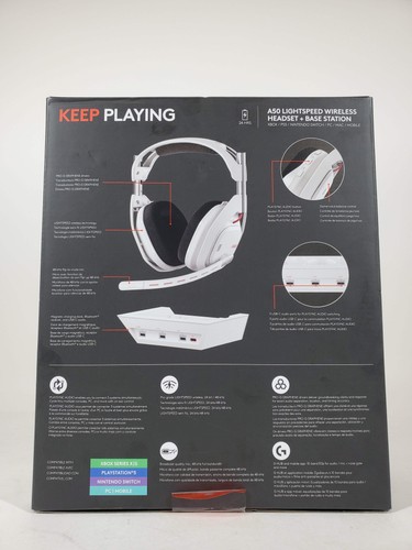 New Logitech A50 Wireless + Base Station Gaming Headset White A00186 - 第 3/4 張圖片