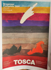 Affiche originale ancienne TOSCA Puccini Bregenzer Festspiele 1984 /RS75