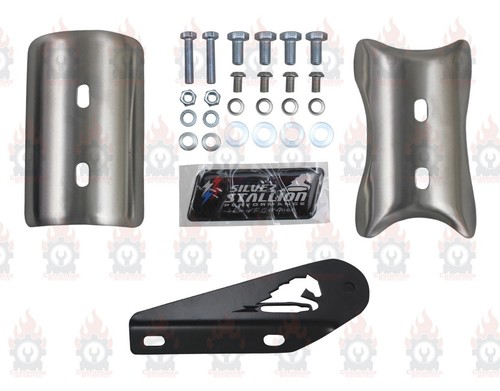 STALLION OUTLANDER SILVER EXHAUST "WITH MID PIPE FIT FOR ROYAL ENFIELD BEAR 650" - Picture 5 of 11