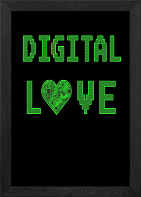 Digital Liebe Liebe Herz gerahmtes Wandbild Poster Leinwanddruck Bild