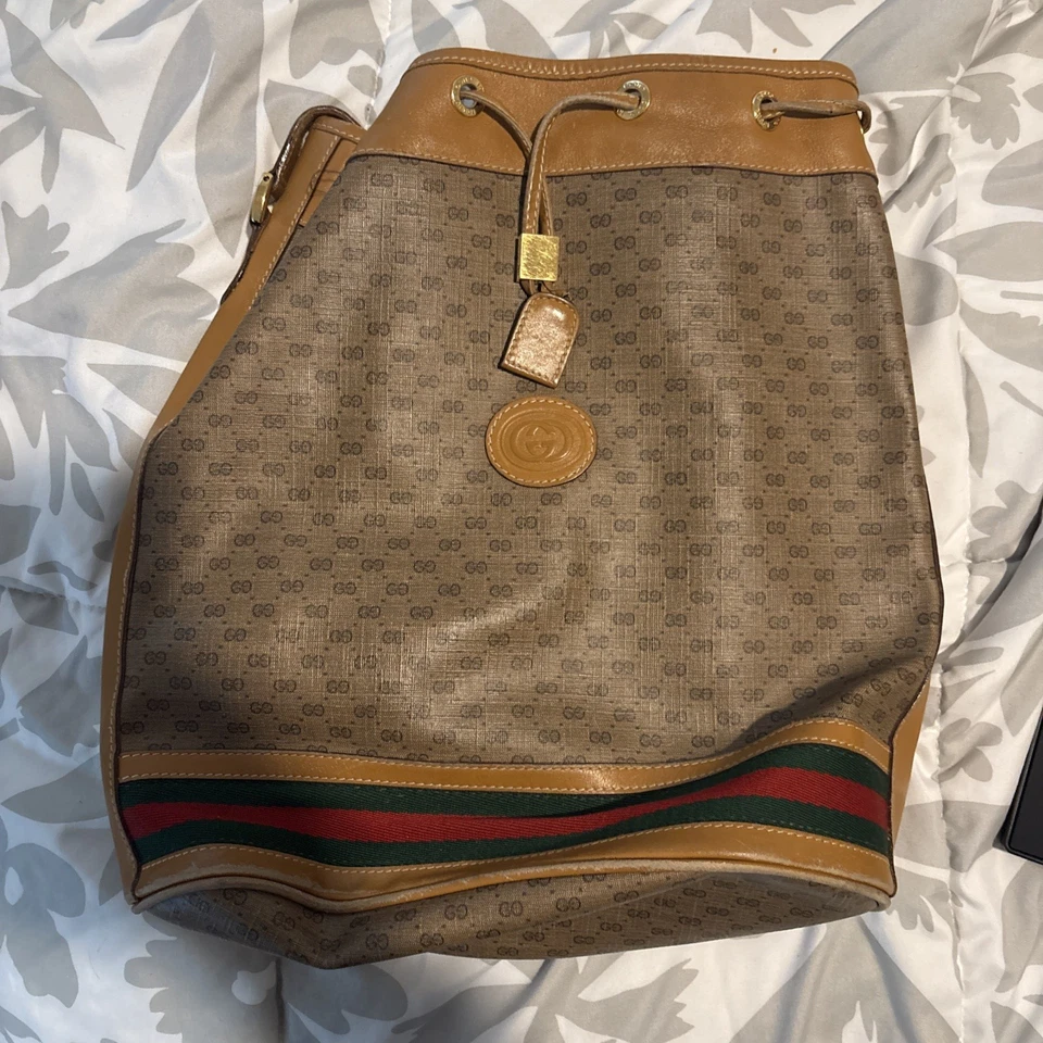 Винтажная сумка-ведро Gucci GG Supreme - Изображение 2 из 4