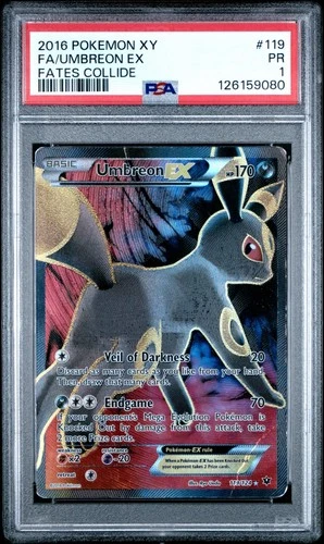 PSA 1 Pokemon Umbreon EX 119/124 Fates Collide Ultra Rare Full Art Holo