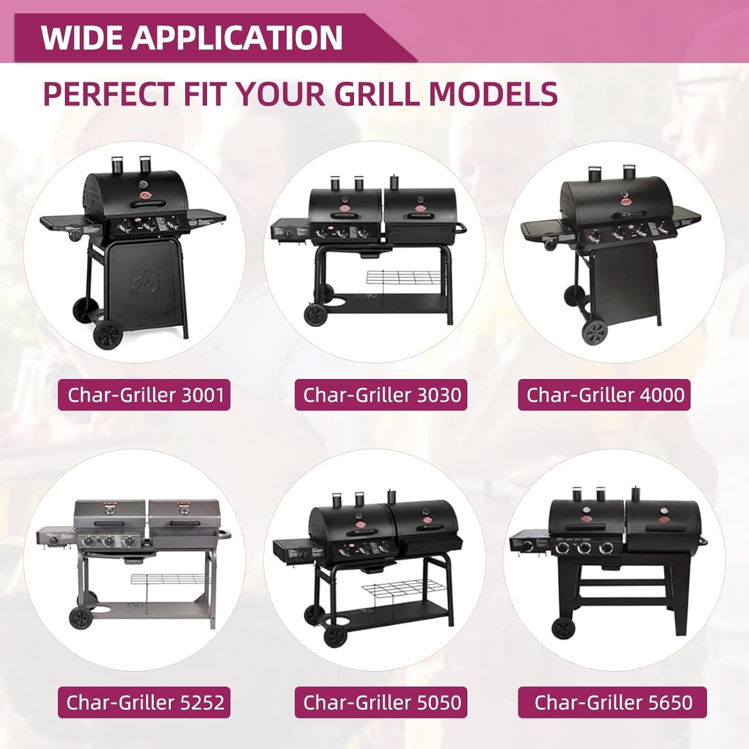 S6505A (3-Pack) 19 3/4" Stainless Steel Cooking Grid Grates for Chargriller 3...