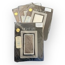 4 Night Life Vintage 90s Pantyhose Textured Dot 1 Black 3 Grey Sz B - NIP