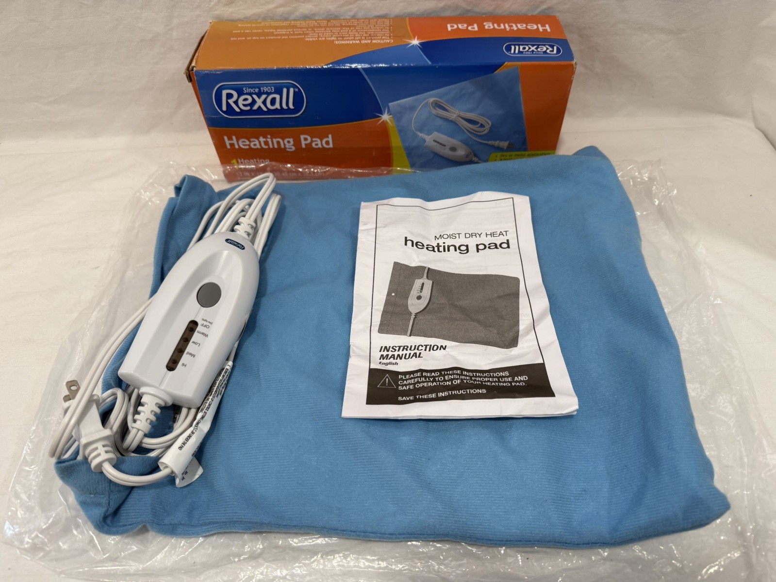 12"x15" Auto Shut-off W/4 Heat Settings Washable Dry/moist