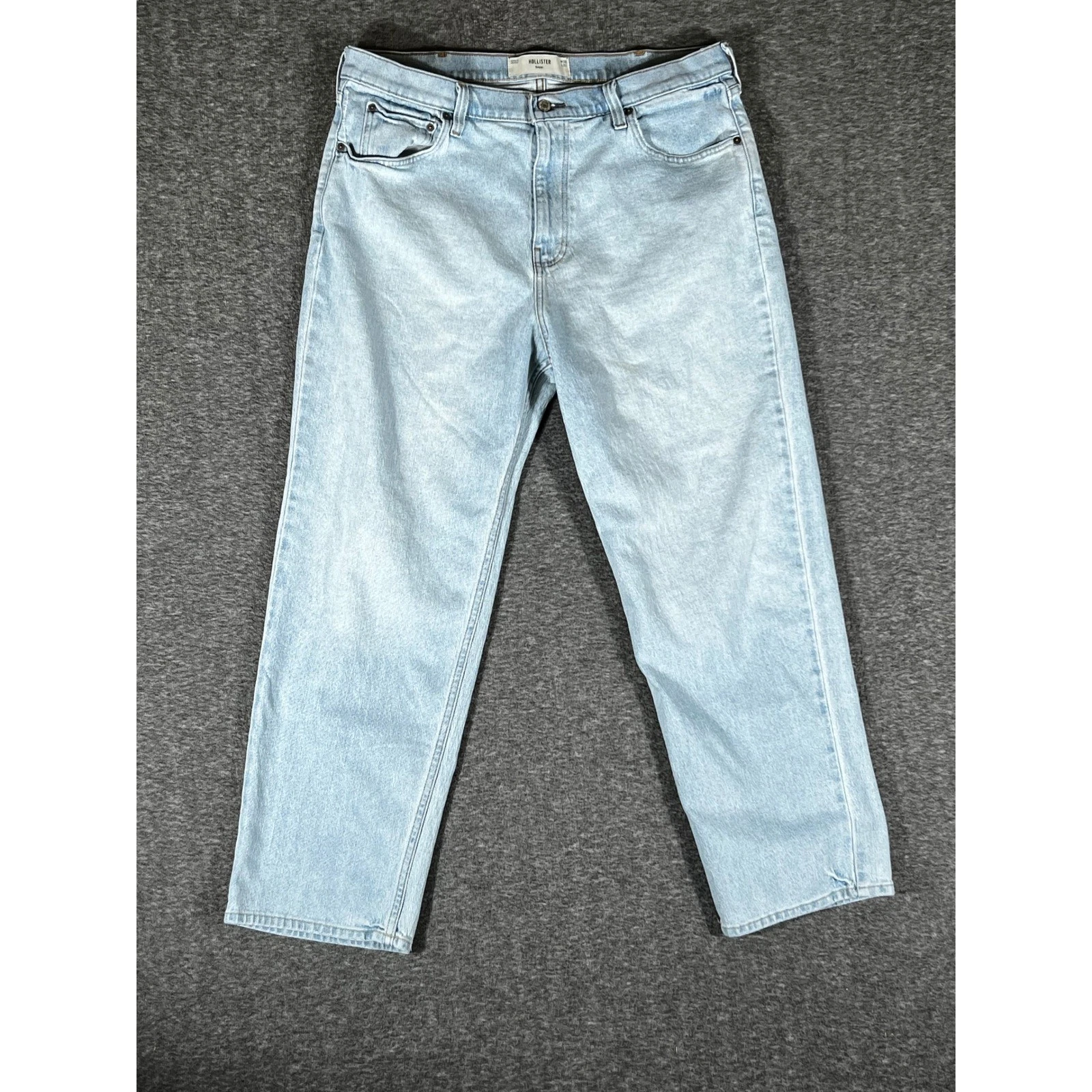 Hollister Baggy Jeans Men 38x32 Light Wash Actual (38x31) Relaxed Fit Skater Y2K
