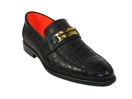 Men's TAYNO Shoes The Caprio C TAYNO Crocodile Print Bit Loafer Black - Picture 8 of 13