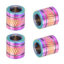 4pcs Stainless Steel Paracord Beads Column Spacer Beads 6mm Hole, Colorful